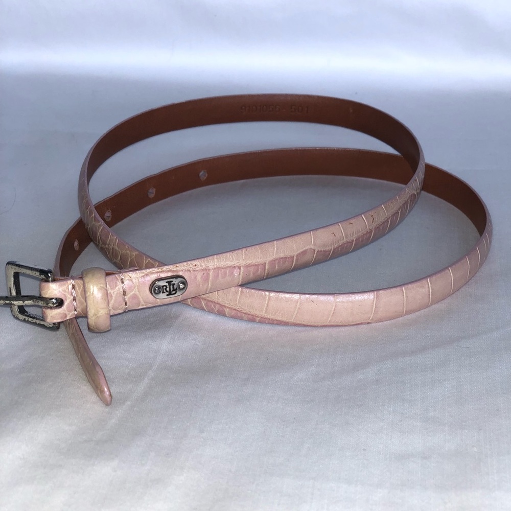 Lauren Ralph Lauren Croc Embossed Leather Belt